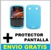 FUNDA SILICONA PARA BLACKBERRY 9900 9930 + PROTECTOR PANTALLA AZUL